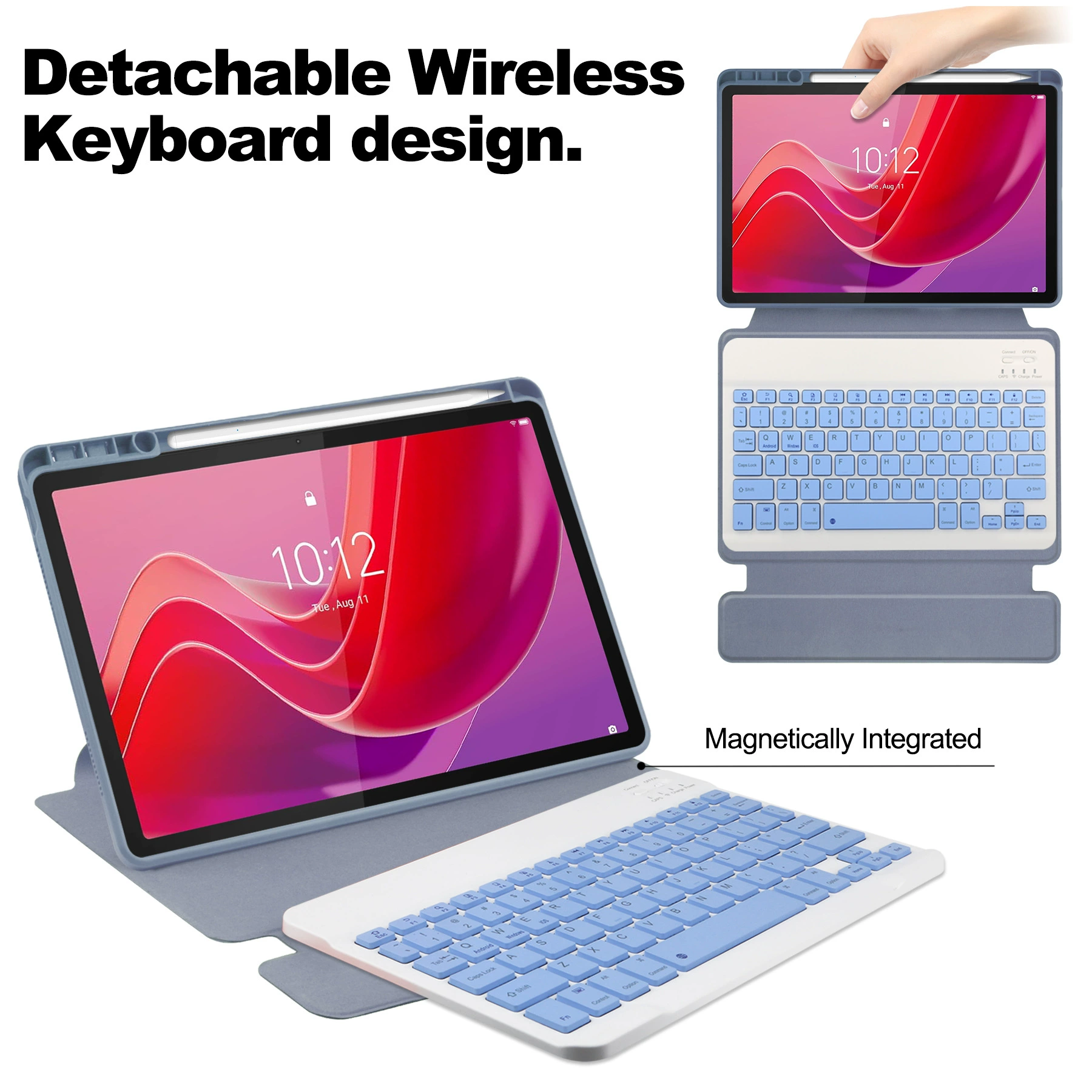 Lenovo совместимая акриловая клавиатура для планшета, защитный чехол, Bluetooth