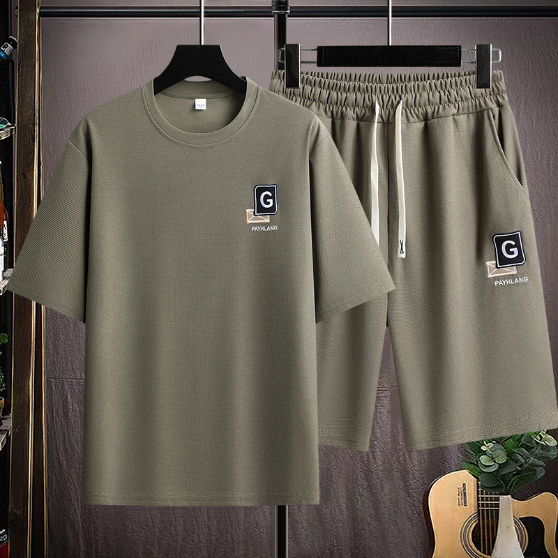 Men's Quick-Dry Short Sleeve T-Shirt And Shorts Set Breathable Summer Sportswear Casual Comfort Fit Outfit_viptrois.com