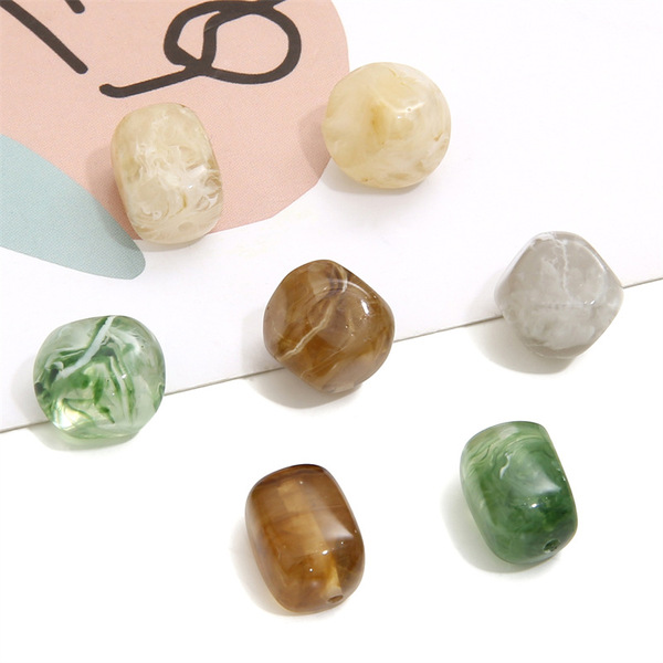 Acrylic amber rectangular beads