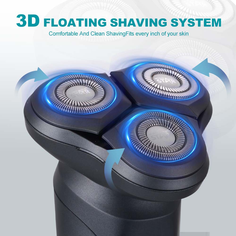 WinningStar Cross-border Type-C para hombre recargable de larga duración para el hogar portátil de 3 cabezas afeitadora eléctrica