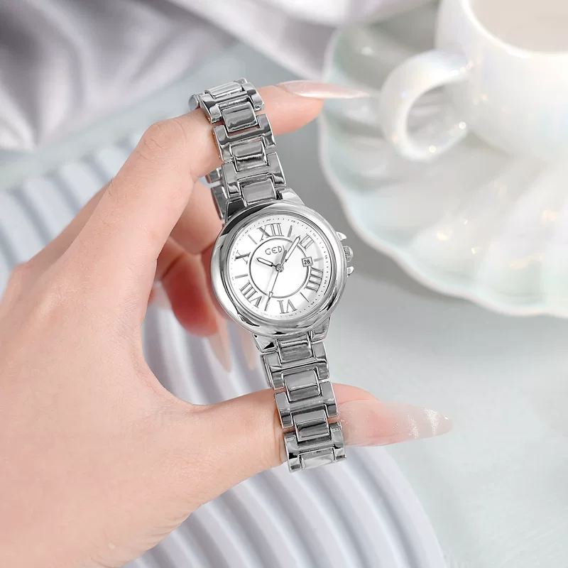 歌迪 Quartz watch, календарь, ретро сталь ремешок