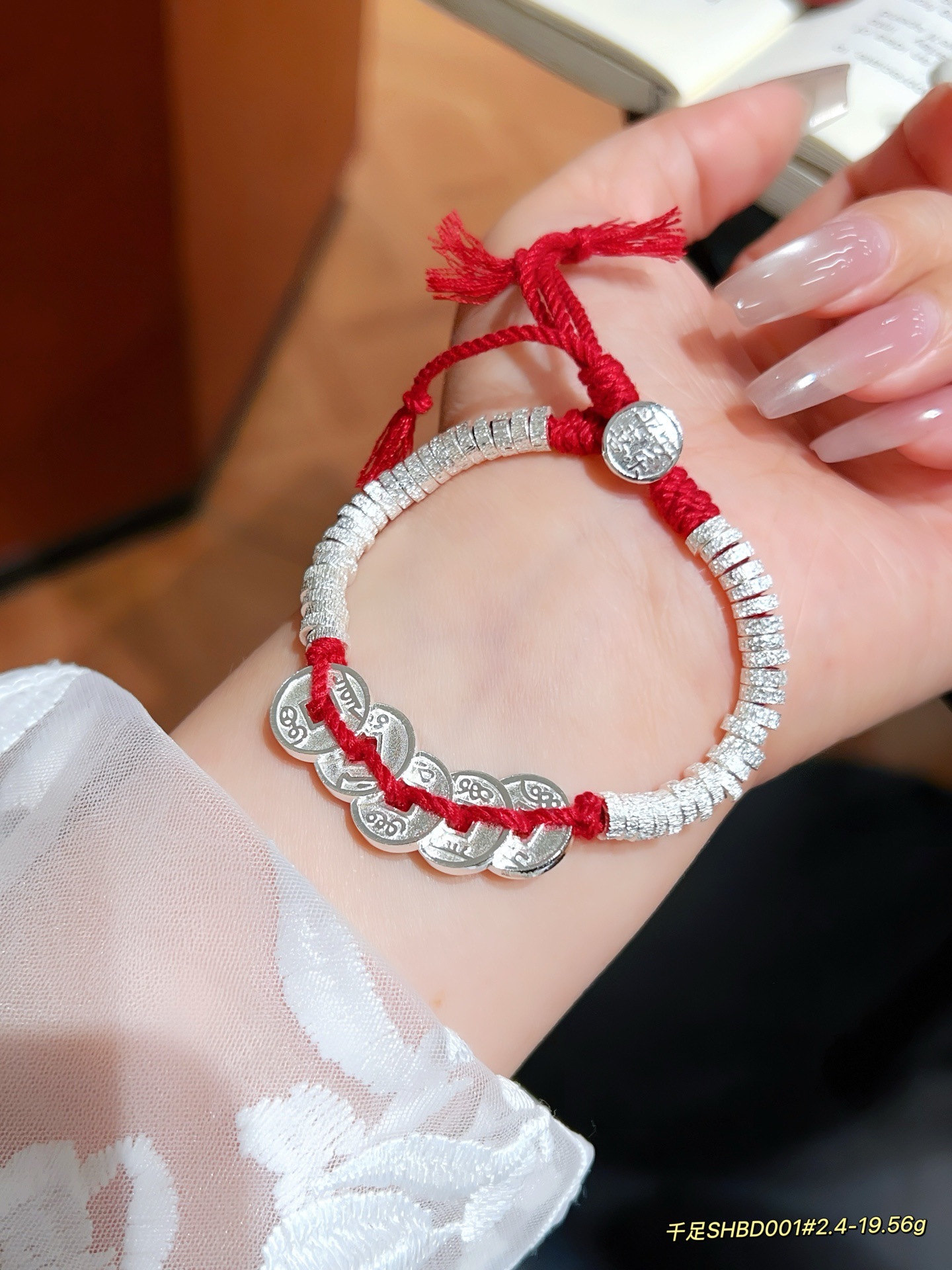 999 pulsera de alambre de plata de pie pulsera tejida de hilo arcoíris de bricolaje año de nacimiento cuerda de mano de plata rota para novia regalo de madre