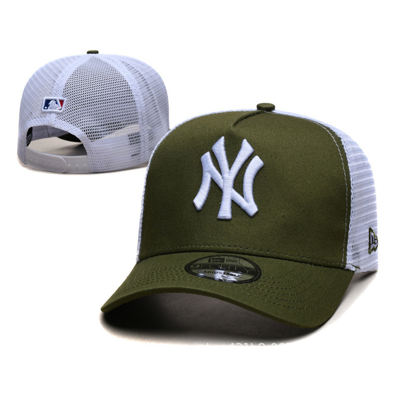 トレンディなブランド NY メッシュ野球帽女性のための春と夏の新しい刺繍入りビッグロゴひさしキャップ日よけ通気性メッシュ帽子男性用|undefined