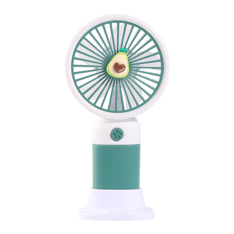 Flor de dibujos animados, fruta, carga de mano, ventilador pequeño, fácil de llevar al aire libre, soporte portátil para teléfono móvil, ventilador pequeño