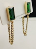 Golden long advanced earrings stainless steel, 2021 years, city style, high-quality style, internet celebrity