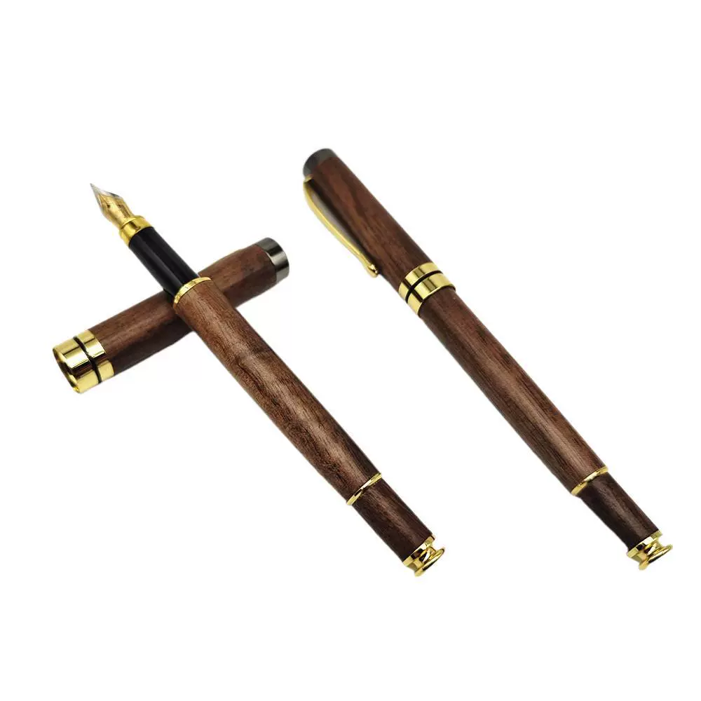 创意新款胡桃木质钢笔商务公司伴手礼品生日送孩子老师实用小礼物