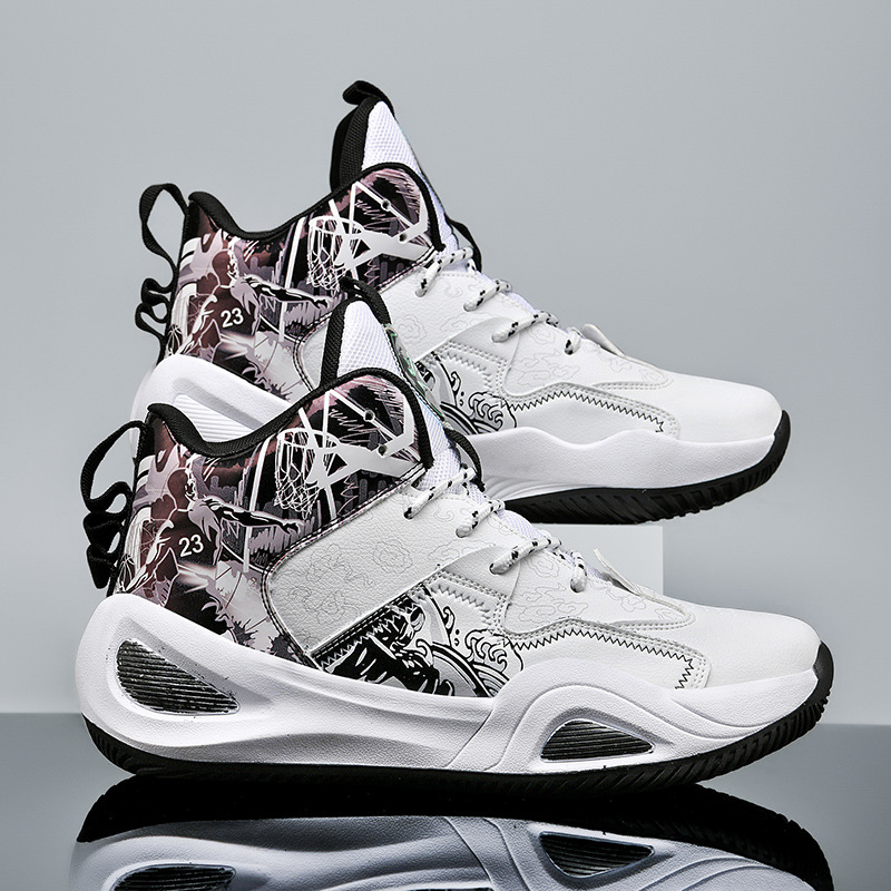 Zapatos deportivos de baloncesto para hombre 2025 otoño para jóvenes estudiantes deportivos entrenamiento de combate real carrera casual pelota antideslizante de caña alta