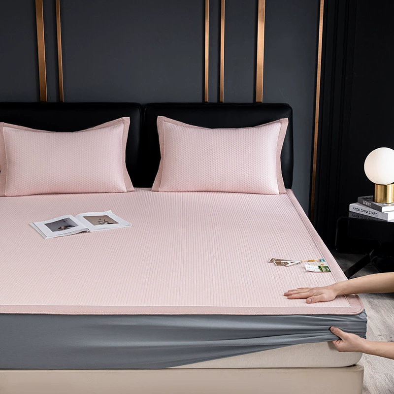 2025 новый 3D коврик из маленьких ледяных бобов, быстроразогревающийся коврик из трех частей, комплект из трех простыней, коврик из ледяного шелка с узором «гусиная лапка», комплект из трех ковриков