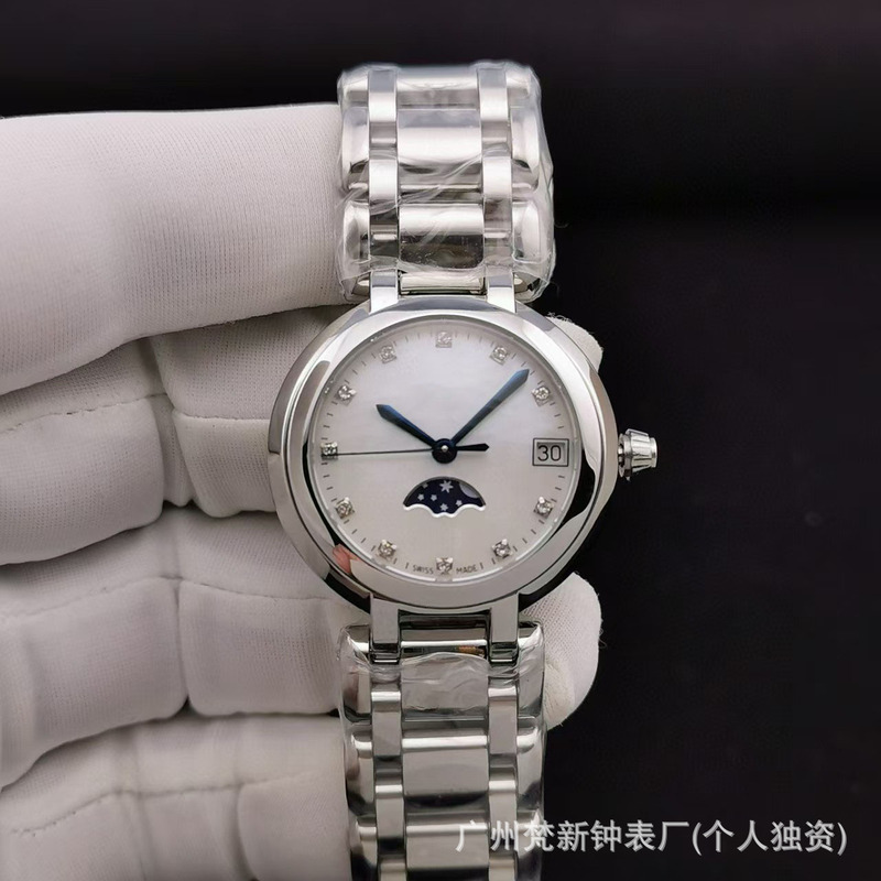 浪家心月女士手表月相星辰贝母玫瑰金精钢带表女表抖音热卖批发|undefined