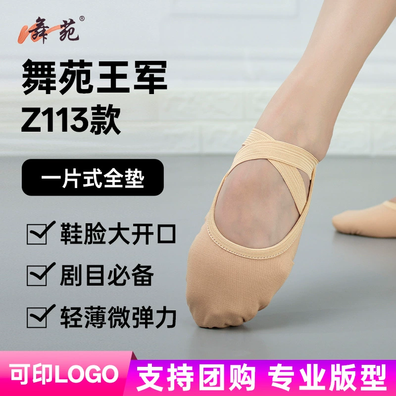 Танцевальные туфли Wuyuan Wangjun Z113 для женщин, профессиональные туфли для выступлений на художественных экзаменах и тренировок, с небольшой эластичностью и цельной стелькой.