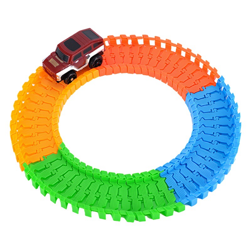 Children's fun assembled electric city rail car toys diy Stitching small racing multi-layer assembled toys wholesale