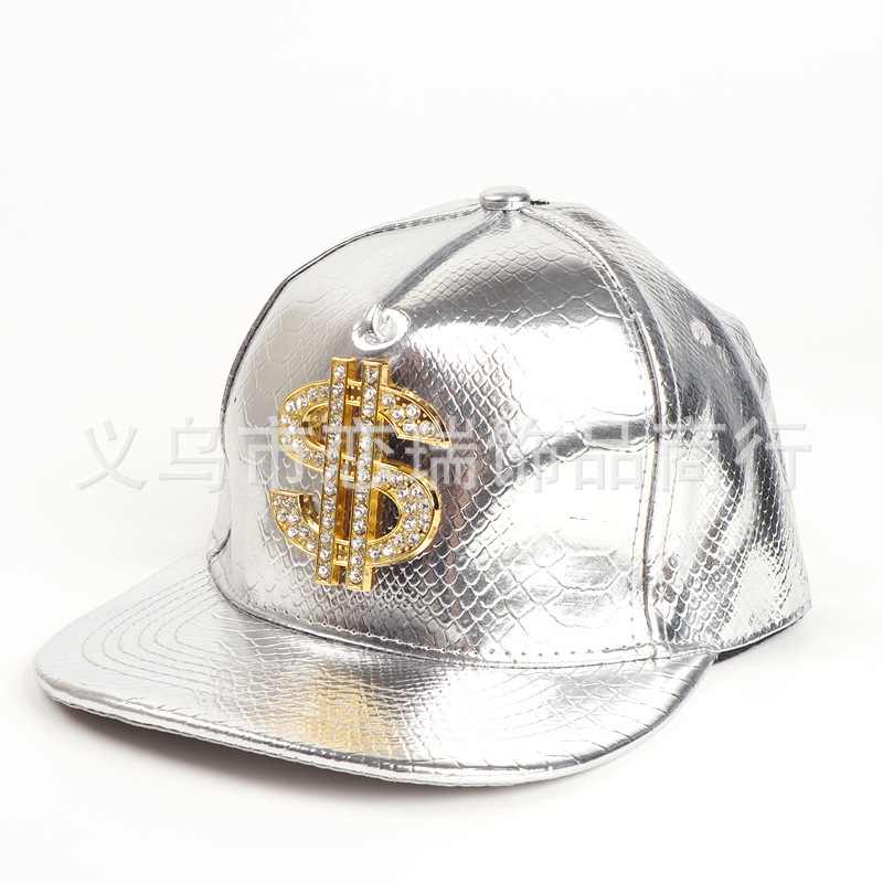 Hip-Hop collar de oro pulsera negro pescador sombrero explosivo gafas marco anillo de dólar vestido de baile conjunto