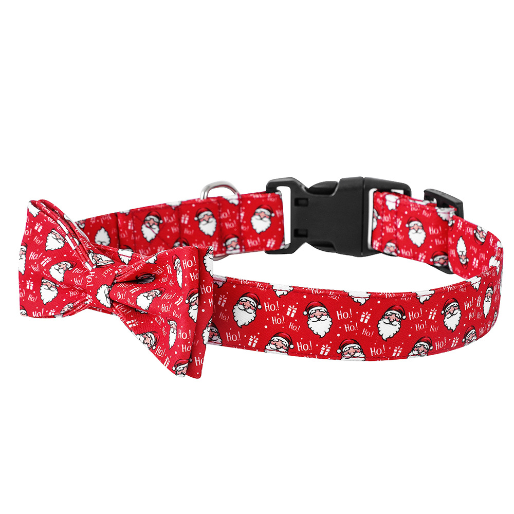 Transfronterizo spot mascota poliéster collar perro doble arco de navidad británico mascota corbata collar de mascota