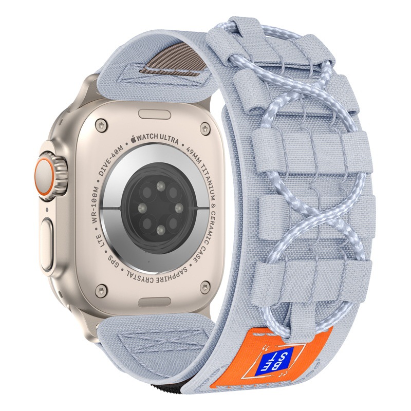 Adecuado para Apple I watch123456789SE nylon trenzado cuerda pista correa de reloj