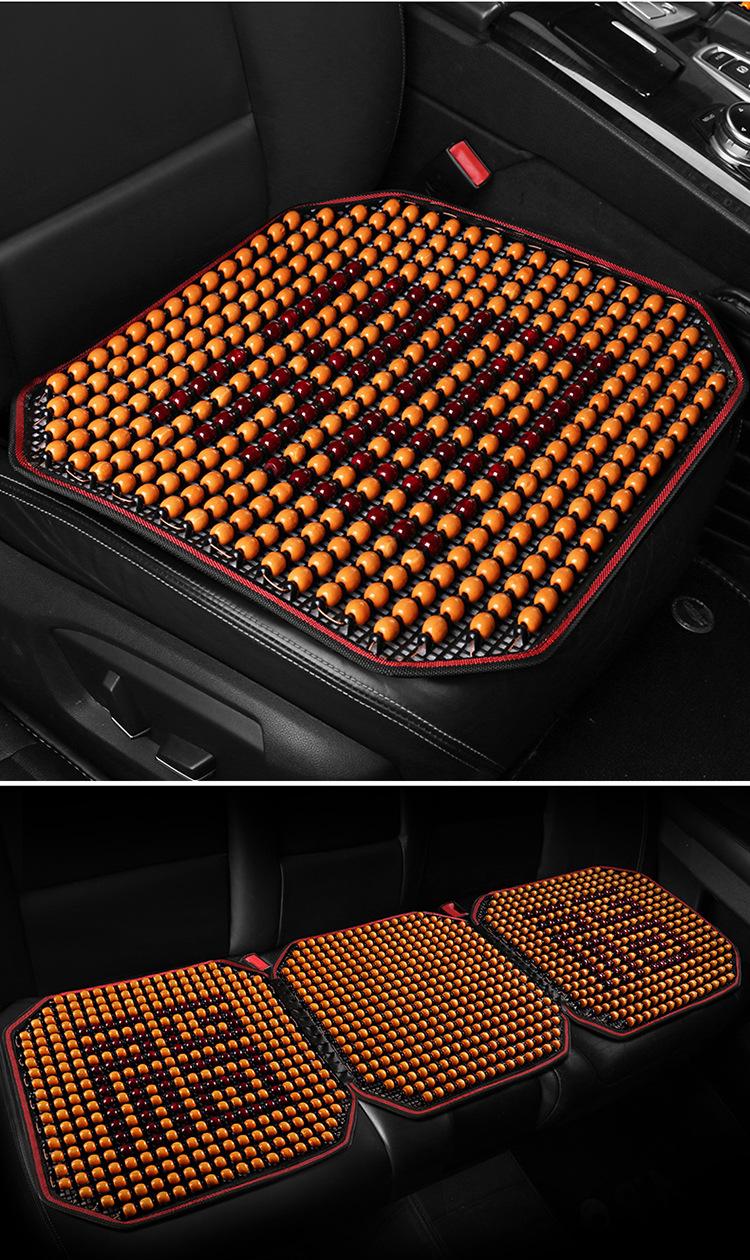 Car accessories car wooden bead cushion four seasons universal non-slip ergonomic breathable car cushion suit cushion