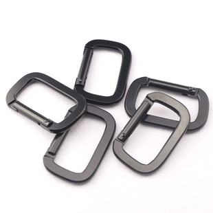 Spot Square All-black Electrophoresis Aluminum Alloy Carabiner Flattened Electrophoresis Wear-resistant Micro Matte Black dyi Keychain