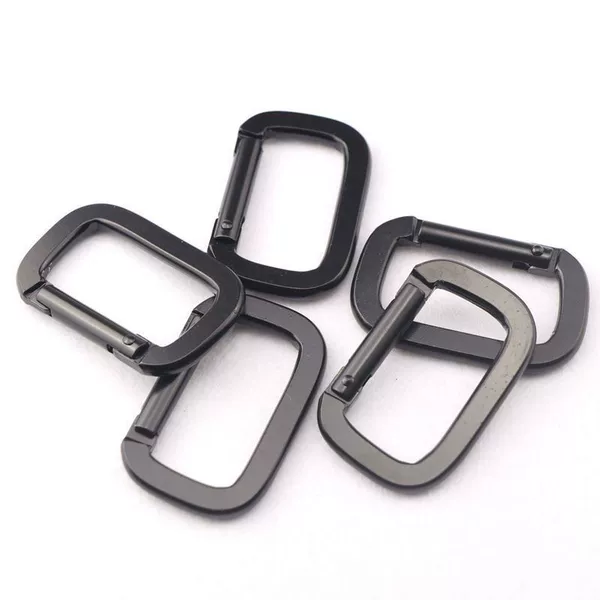 Spot Square All-black Electrophoresis Aluminum Alloy Carabiner Flattened Electrophoresis Wear-resistant Micro Matte Black dyi Keychain