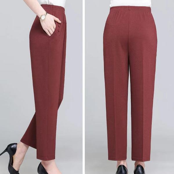 Summer thin elastic base trousers