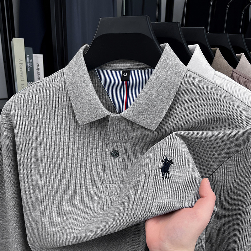 American genuine goods Tommy Tommy Long-sleeved T-shirt Men's Autumn New Cotton Lapel Polo Shirt All-match Middle-aged and Young People American genuine goods Tommy Tommy Long-sleeved T-shirt Men's Autumn New Cotton Lapel Polo Shirt All-match Middle-aged and Young People