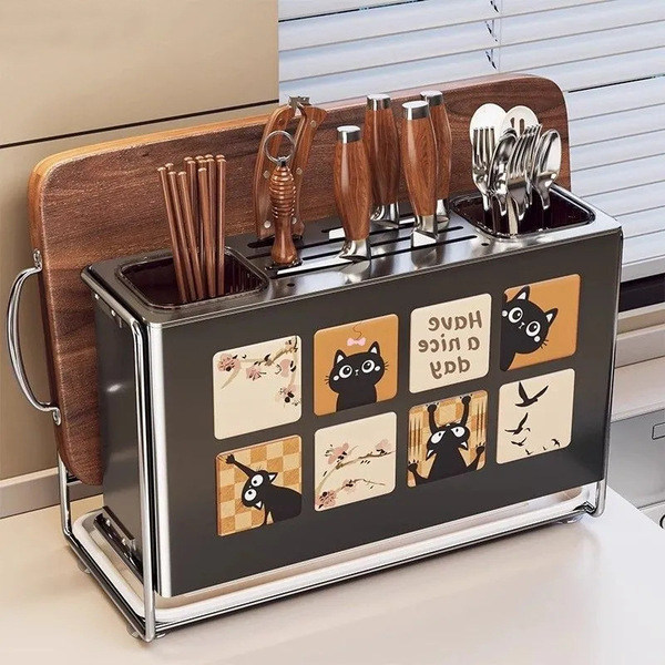 Knife rack storage rack 2025 new kitchen knife chopstick cage…