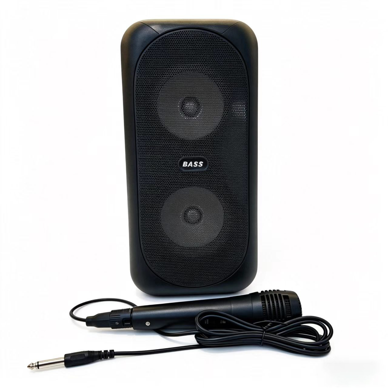 Exportación de fábrica transfronteriza nuevo litio eléctrico portátil doble de 4 pulgadas altavoces de fiesta bluetooth colorido ambiente iluminación y sonido