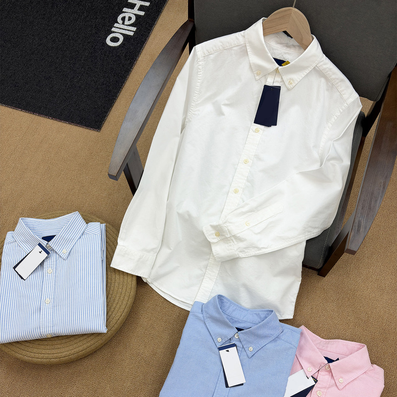 [Scannable Qr Code] Rl Ralph Lauren Pure Cotton Oxford Shirt, Unisex Casual Shirt, Vintage Old Money Style