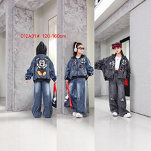 牛仔外套女2026春秋装新款中大童装洋气宽松Весна牛仔套装