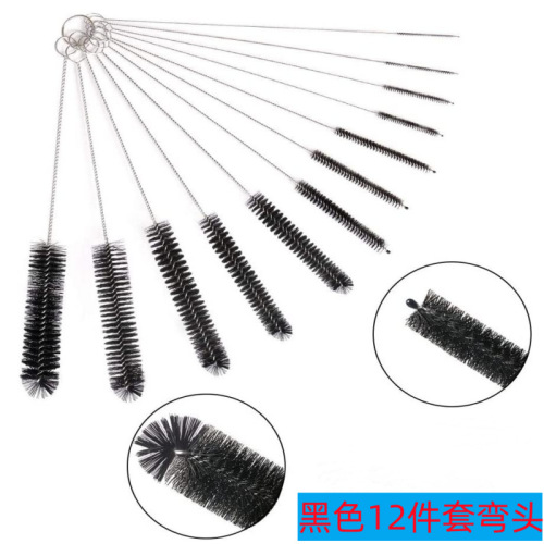 Set of straw brushes, best-selling on Amazon, nylon cleaning brush set, kitchen cup brush, stainless steel bristle brush