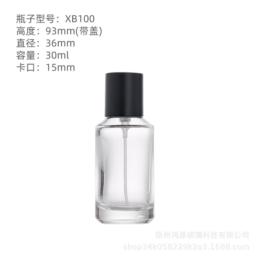 Botella de dispensación de perfume Juego de botella de spray de presión cosmética Botella de perfume de vidrio transparente 30/50/100ml