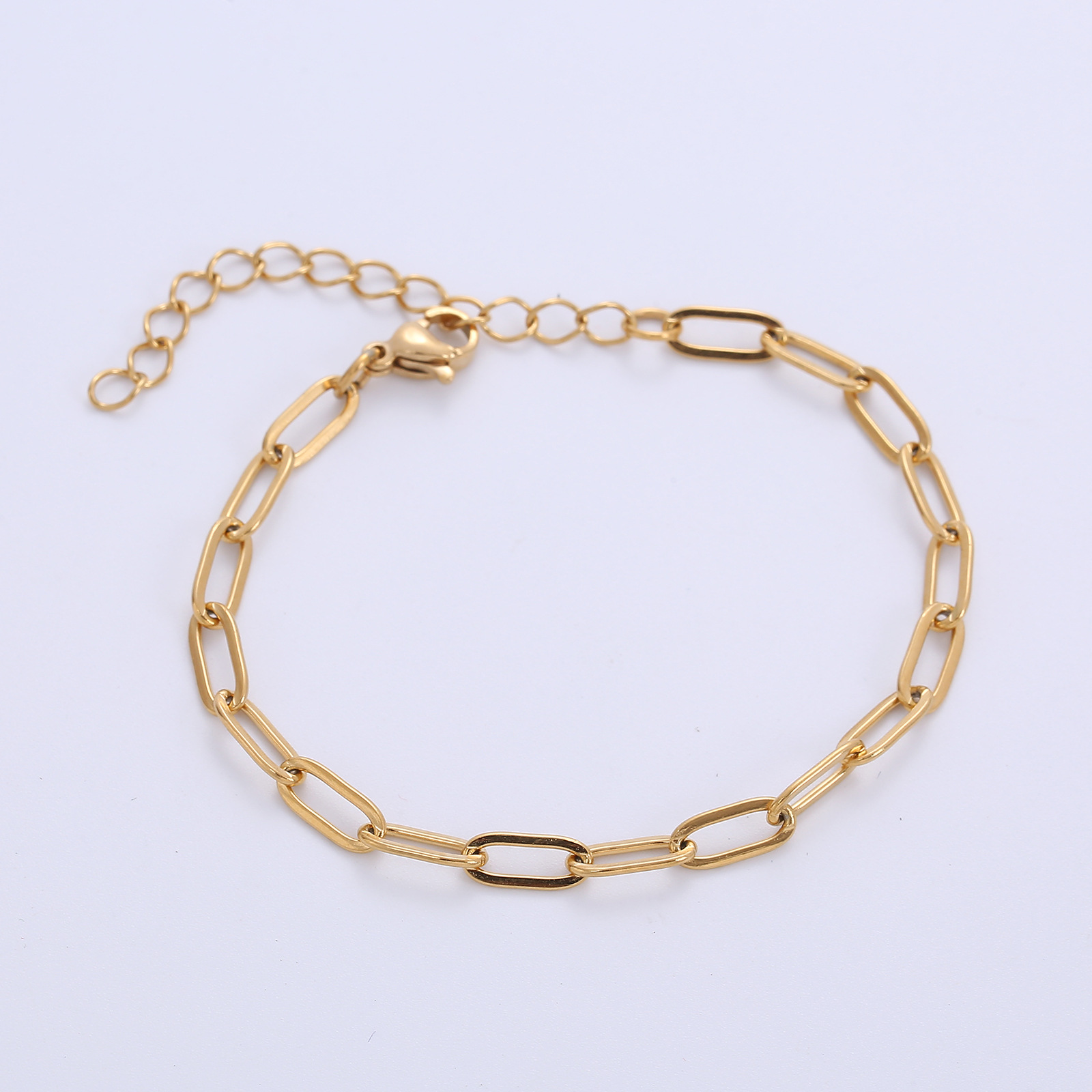 18K Gold Plated Plating Material 304 Stainless Steel Pendant Material Simple Style Geometric 304 Stainless Steel 18K Gold Plated No Inlaid Stainless Steel Bracelets In Bulk