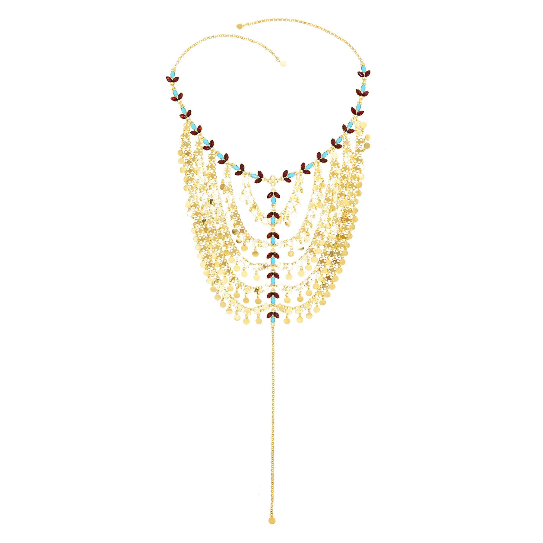 Многослойная длинная женская цепочка для волос в этническом стиле, подвеска в виде золотой монеты, головной убор, аксессуары для волос в экзотическом ближневосточном стиле