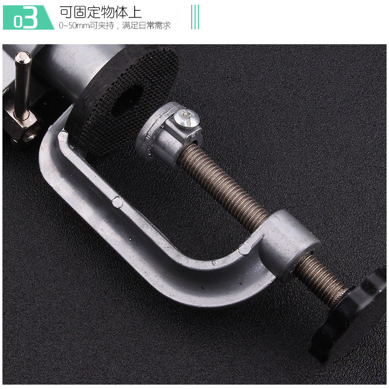 Suministro de mini torno de banco universal para bricolaje, aleación de aluminio, rotación de 360 grados, mini torno de banco, torno plano, torno de mesa universal.