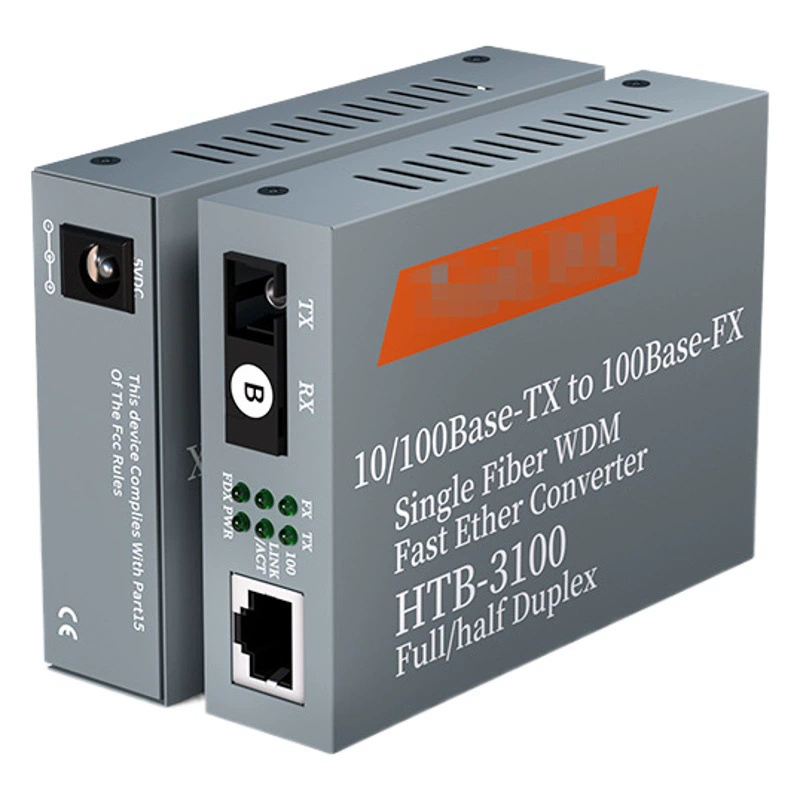 Конвертер приемопередатчика стекловолокна Б волокна одиночного режима гигабита 100 м одиночный светоэлектрический