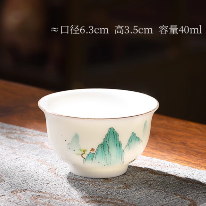 De Hua porcelana blanca taza de té de cerámica 6 conjuntos de taza de té de jade de lana taza de té de taza de té de kung fu image 8