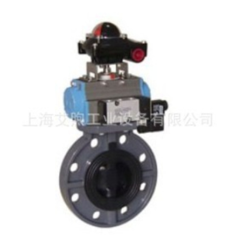 供应UPVC气动蝶阀 CPVC气动蝶阀 DN50-DN300化工用CPVC轻型气动阀