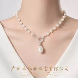 多色施家珍珠项链女轻奢高级感锁骨链跨境热卖女士礼服搭配颈链