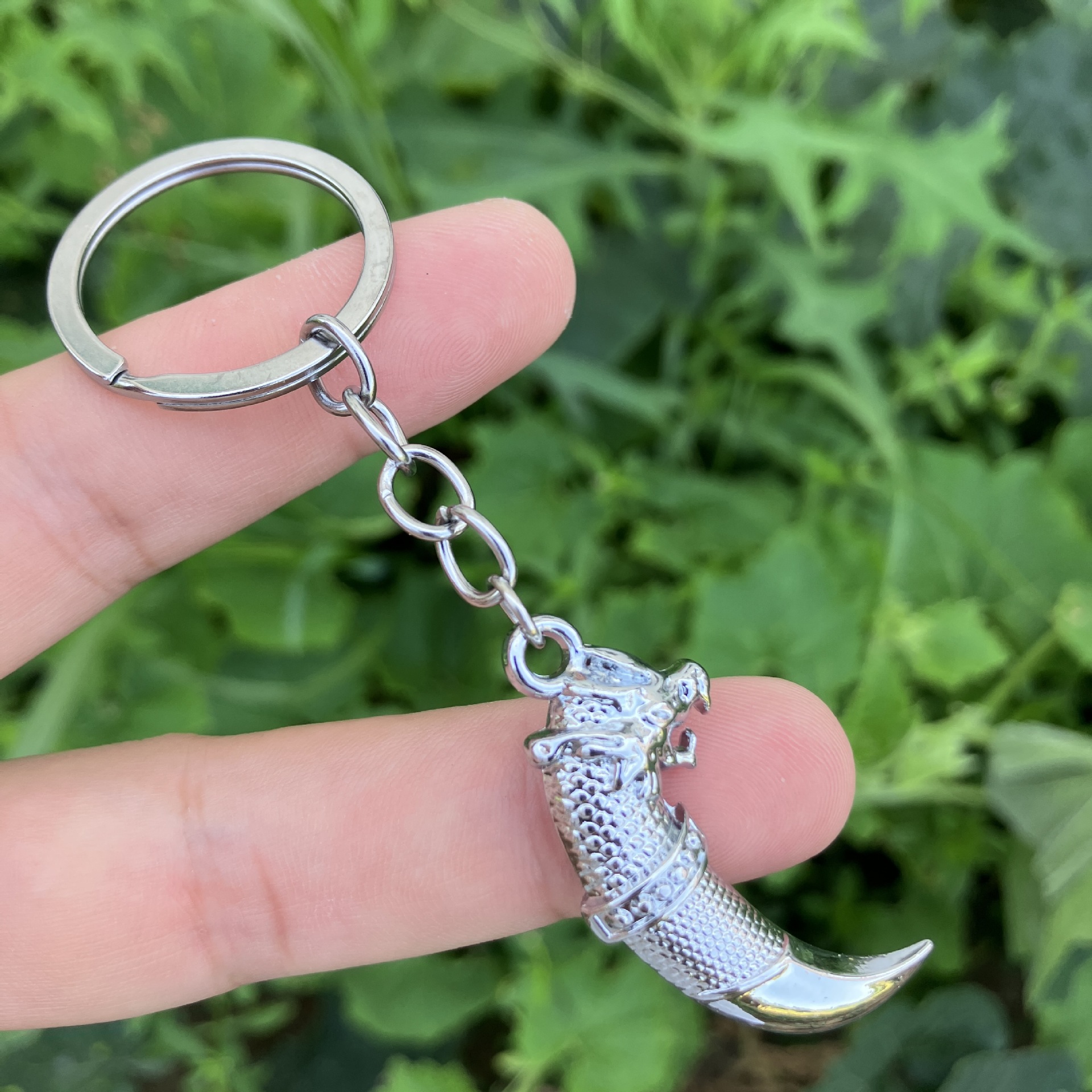 Hip-Hop Style Hip-Hop Wolf Tooth Metal Men's Bag Pendant Keychain