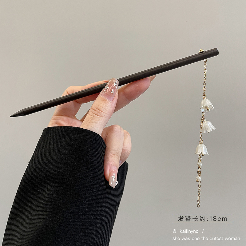 古风新中式发簪女高级感花朵木簪日常通勤国风盘发器簪子汉服头饰|undefined