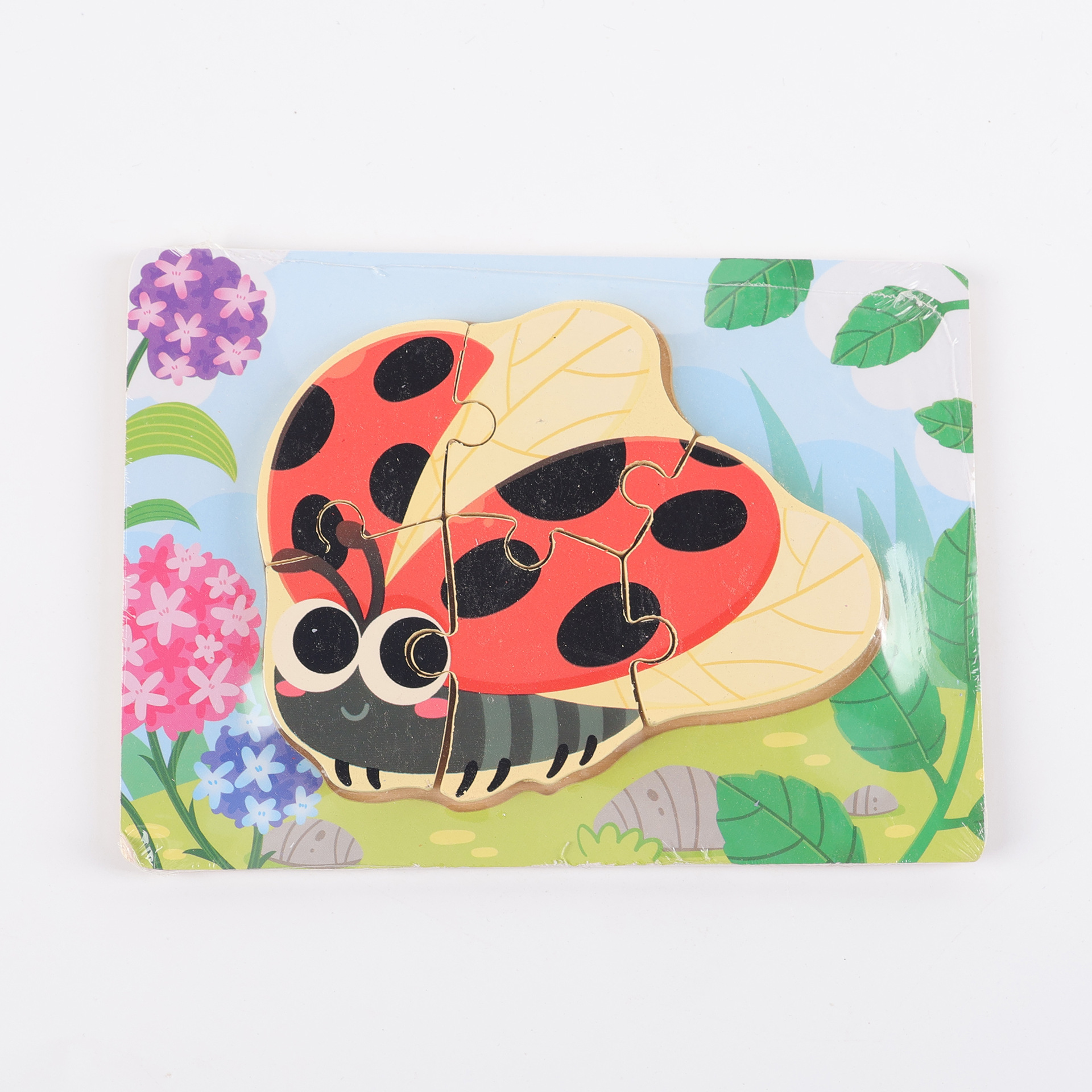 Puzzle de madera plano pequeño puzzle infantil juguetes de dibujos animados animales de tráfico cognitivo bloque al por mayor