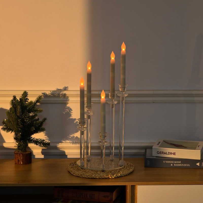 Candelaria transfronteriza de cinco cabezas para el comercio electrónico para el nuevo hotel de boda acrílico restaurante occidental fiesta de cumpleaños candelabros en el hogar