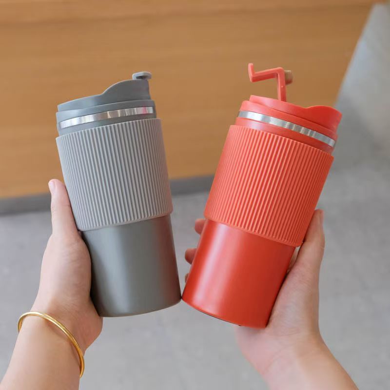 国境を越えた外国貿易真空断熱カップギフトカッププリントステンレス鋼シリコーンコーヒーカップ家庭用ポータブル車の水カップ|undefined