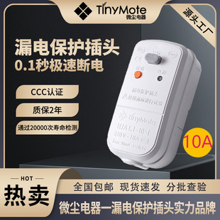 Micro Dust Leakage Protection Plug Water Heater Electric Heating Anti-Leakage Switch Universal Household Appliances 10A Protection