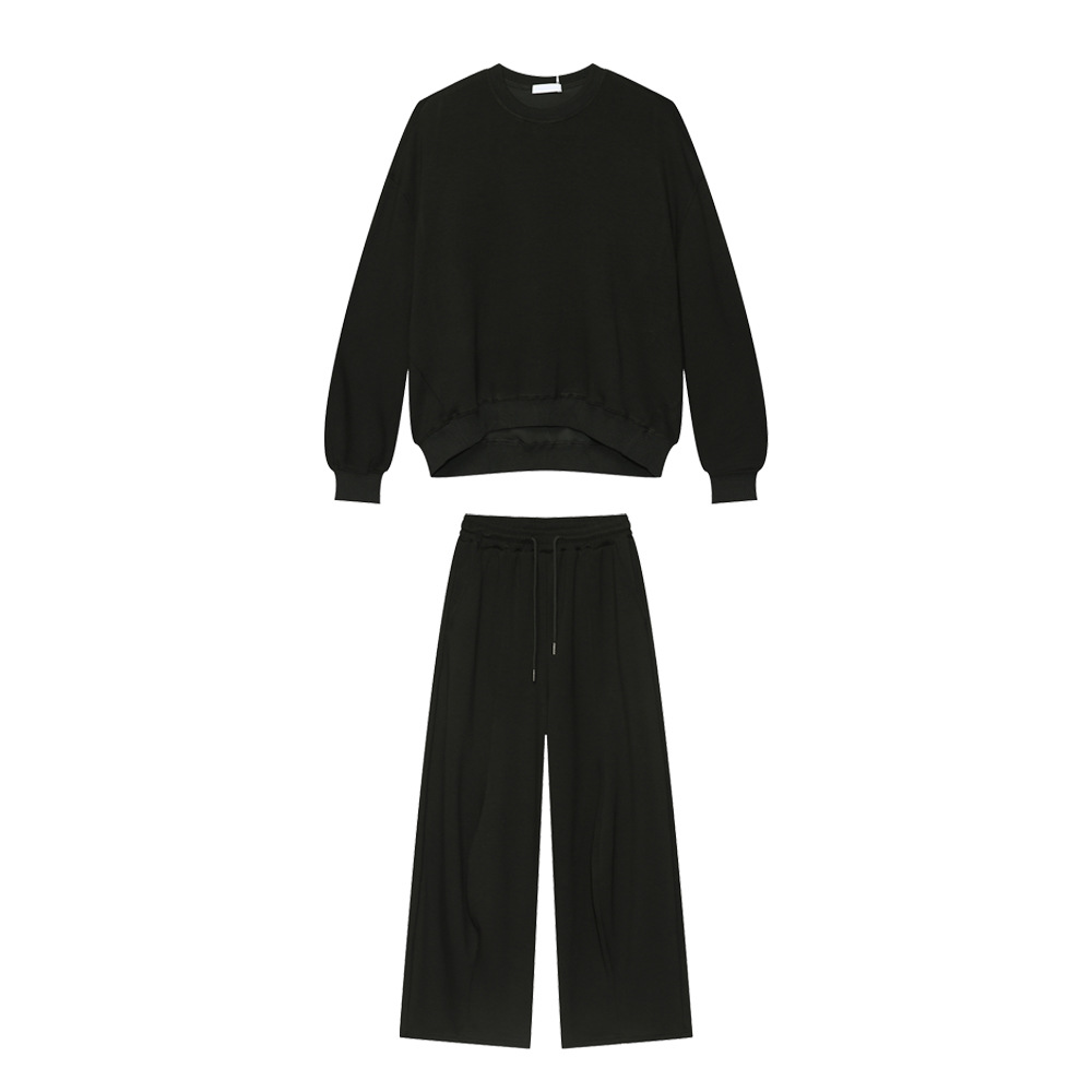 Mtlclothes ropa de Hombre | 2024 primavera nuevo estilo coreano color sólido suéter casual Pantalones rectos traje de dos piezas moda