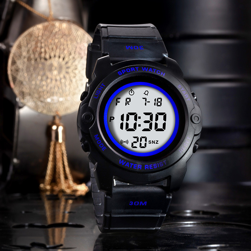 Mayorista de estudiantes varones de secundaria y secundaria adolescentes reloj electrónico de alarma de luz nocturna multifuncional reloj electrónico