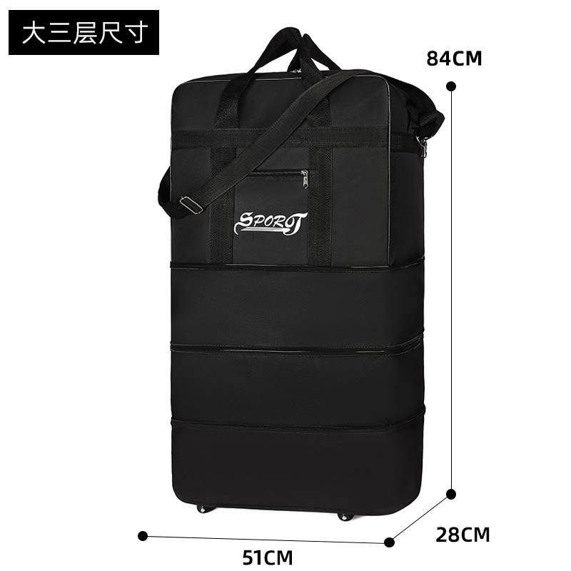 Bolsa de embarque corta de gran capacidad bolsa de viaje para hombres y mujeres bolsa de almacenamiento plegable con ruedas bolsa de tela portátil con tirón bolsa de fitness