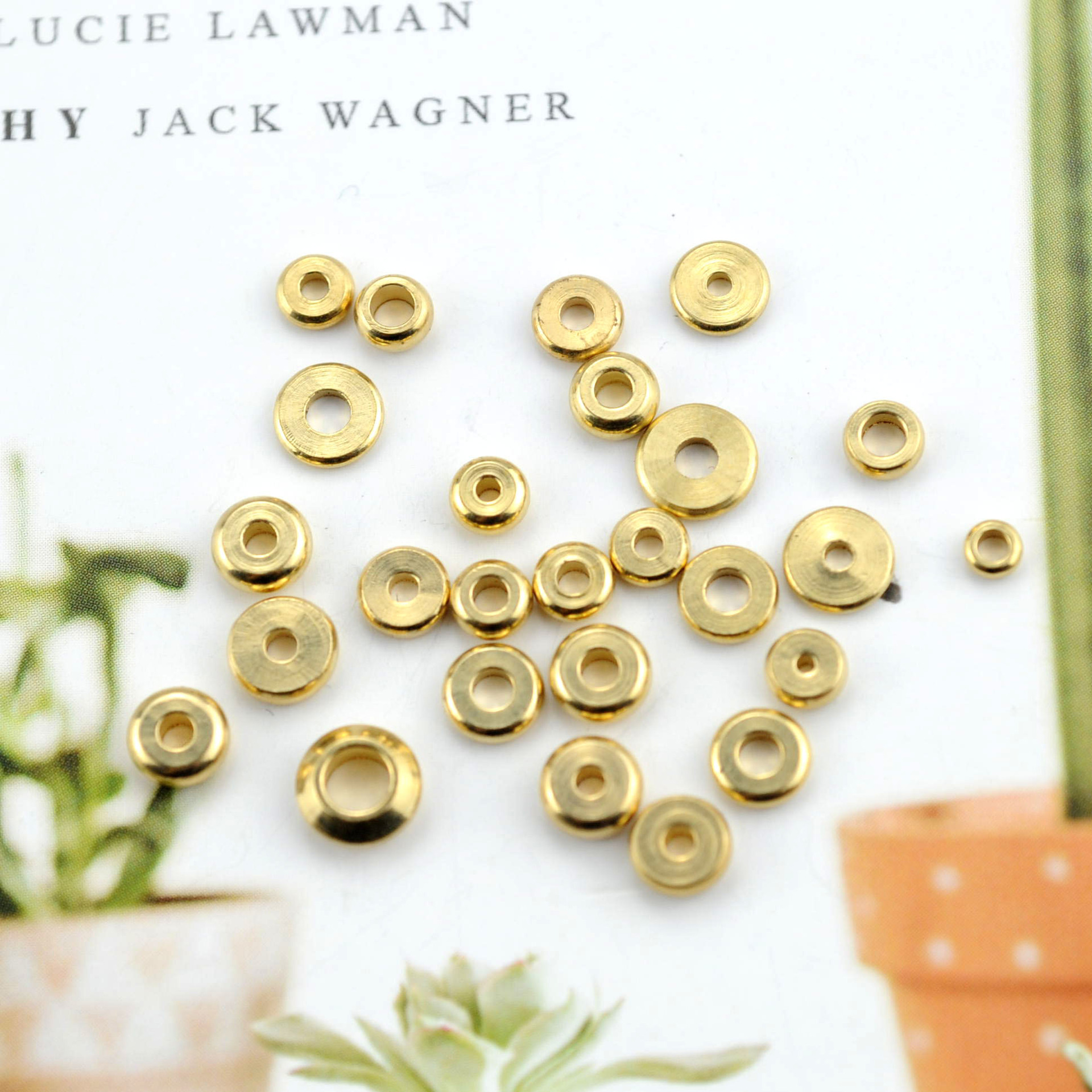 隔片垫片焊铃焊片3-12mm藏式黄铜 算盘珠纯铜垫片珠散珠 厂家直供