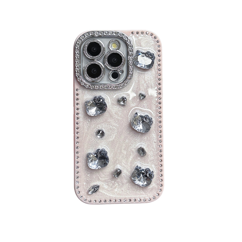 适用iphone15双面点钻苹果16promax手机壳14滴胶13KT钻11防摔软套|undefined
