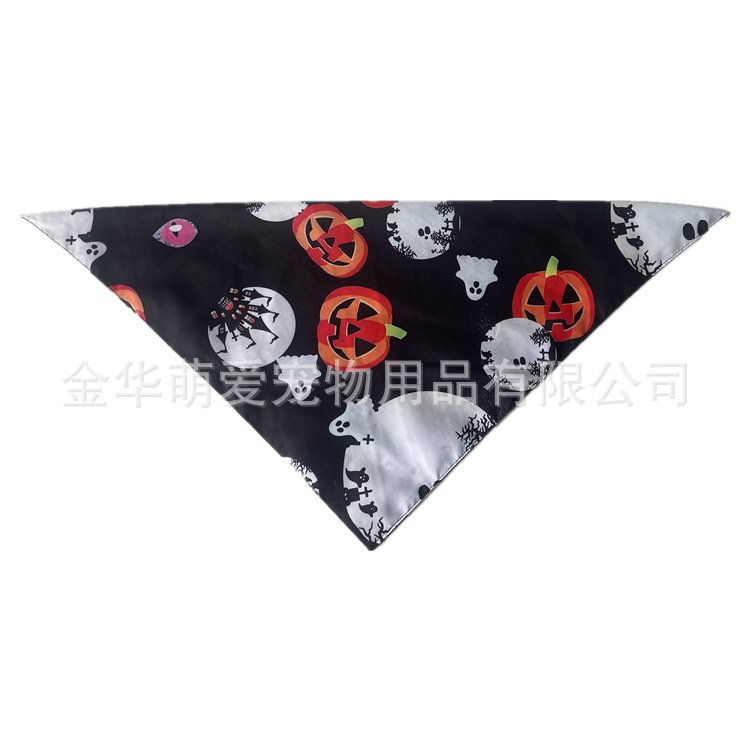 Venta directa de fábrica nueva toalla de saliva para mascotas de Halloween toalla triangular para mascotas babero para perros toalla de saliva para perros puede hacer pedidos