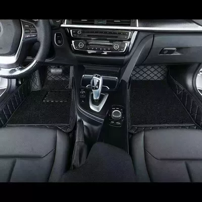 Ayaqaltılar (Kovriklər) – MAts - audi-exclusive-remark-model-year-double-layer-pure-black-driver-and-passenger-black-wear-resistant-carpet-silk