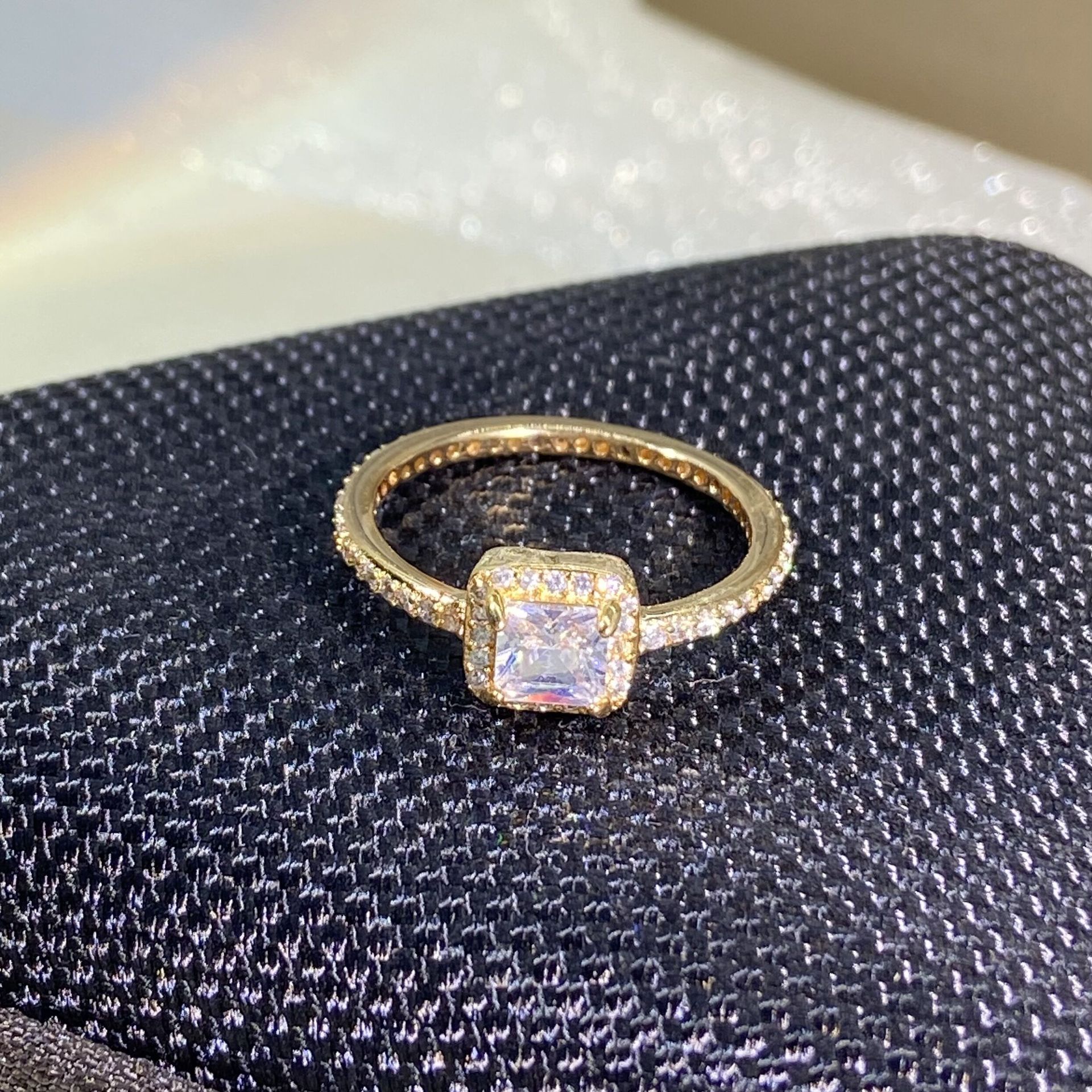 Champagne Color Princess Cut Ring